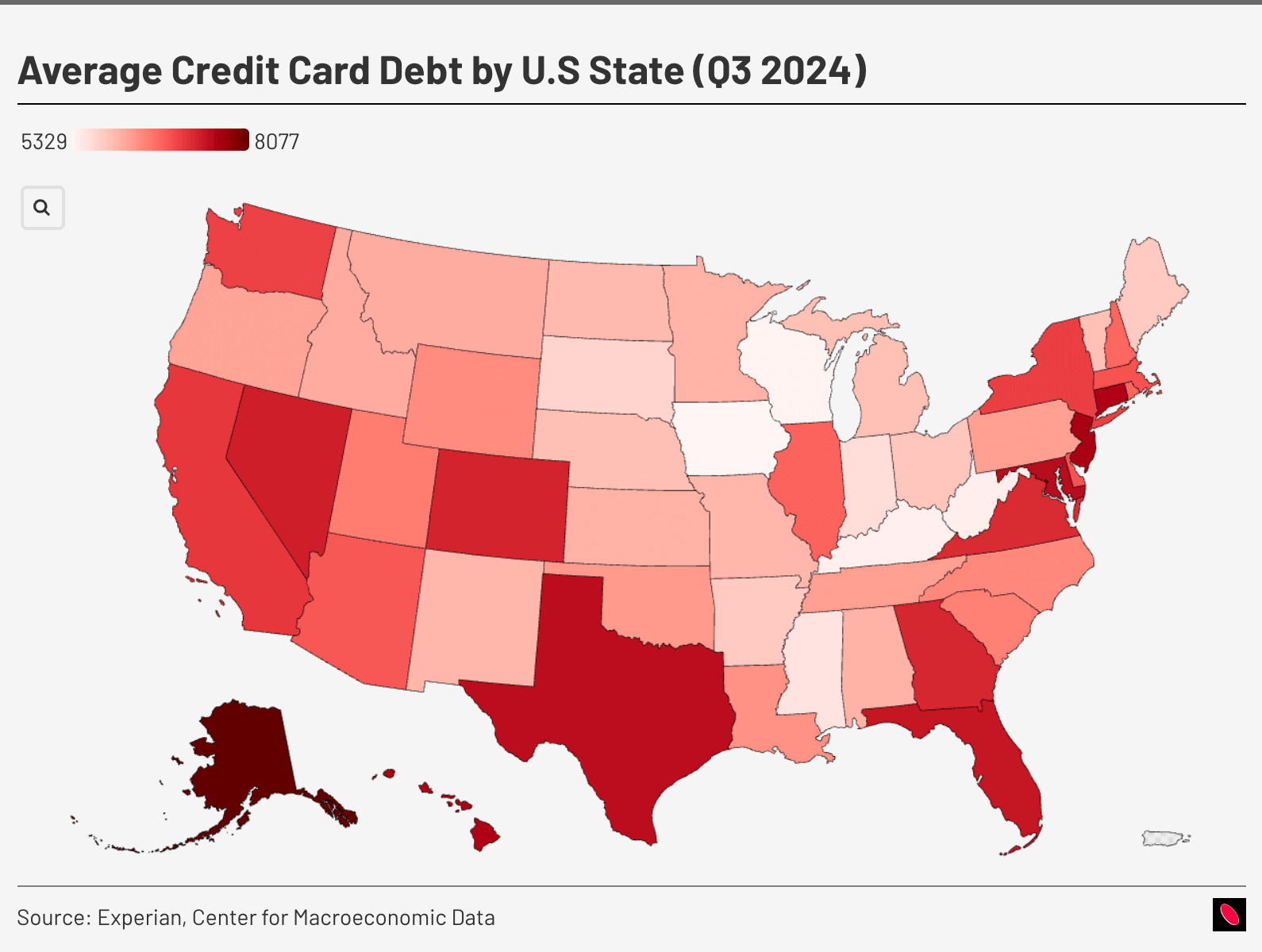 Average Credit Card Debt in every U.S State