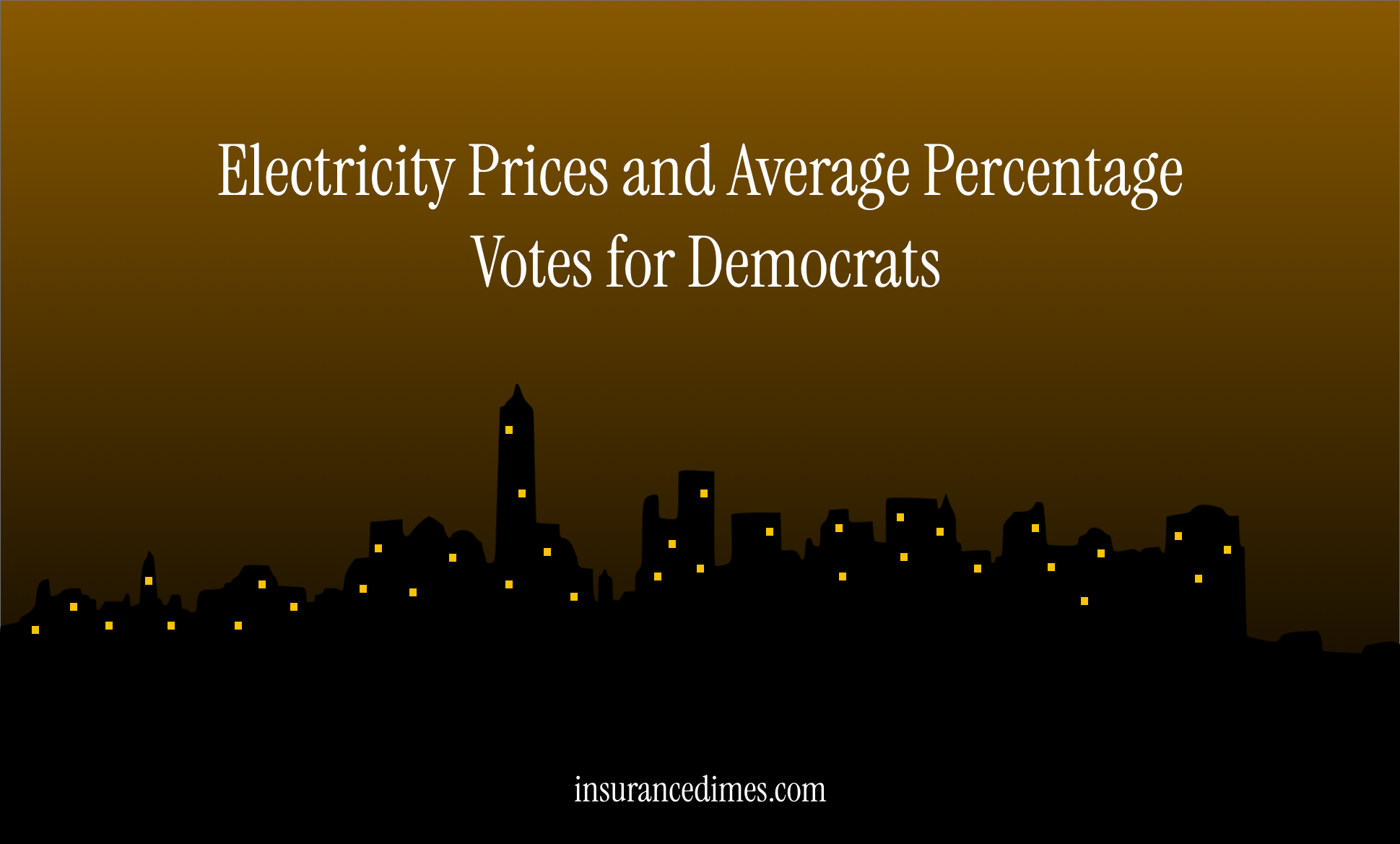 Electricity Prices Based on Average Percentage Votes for Democrats in Last Two Presidential Elections